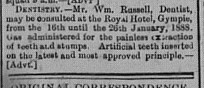 Thursday, January 12, 1888 p.3 Notes & News Dentist advert