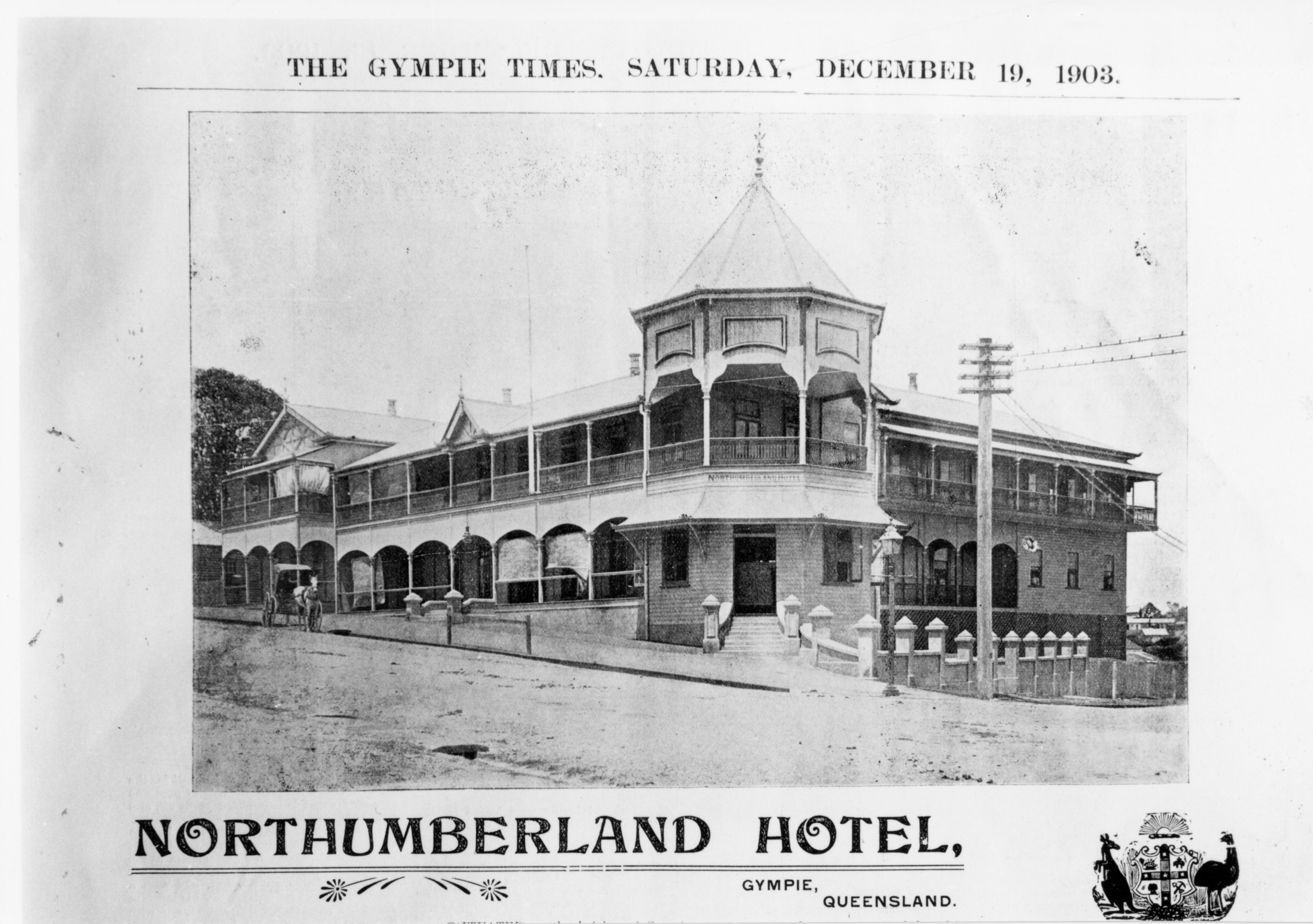 Northumberland Hotel Channon St Gympie Dec 19 1903