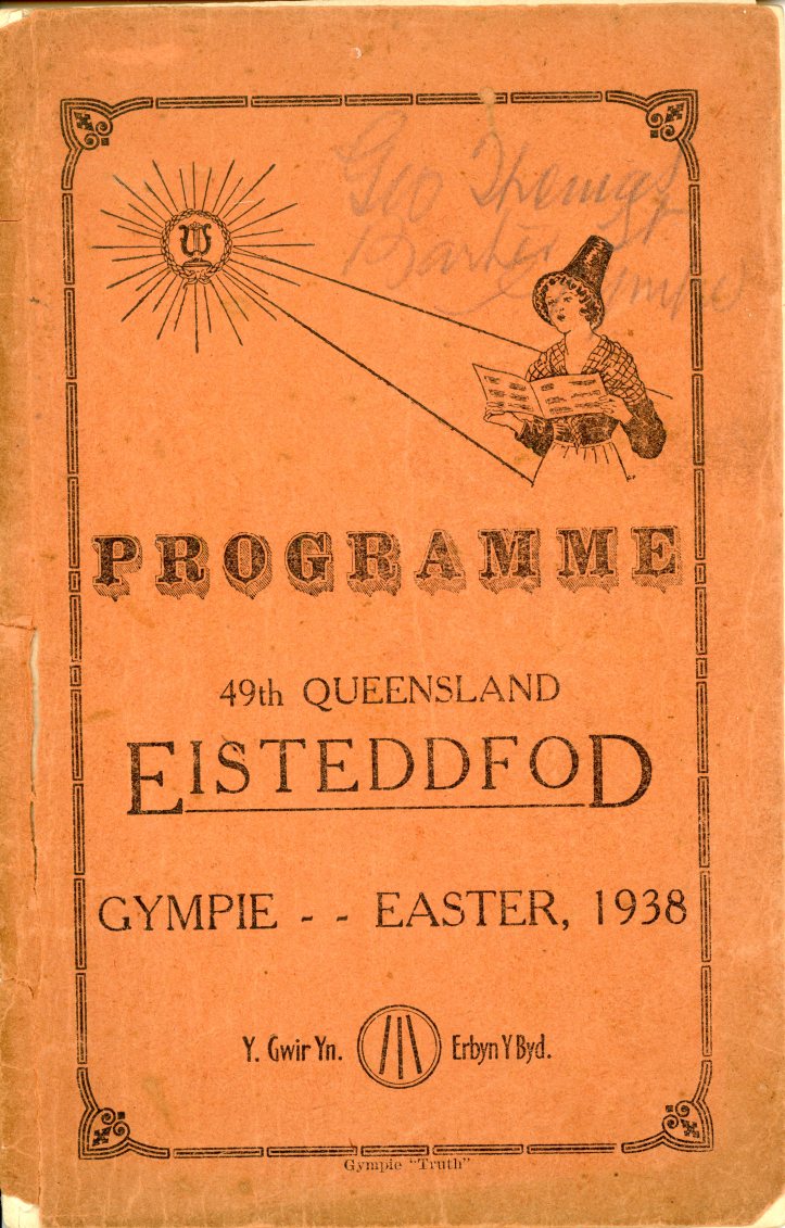 49th Queensalnd eisteddfod Gympie Easter 1938