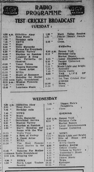 Gympie Times Tuesday March 15, 1948 p.5 Radio Programmme 4GY