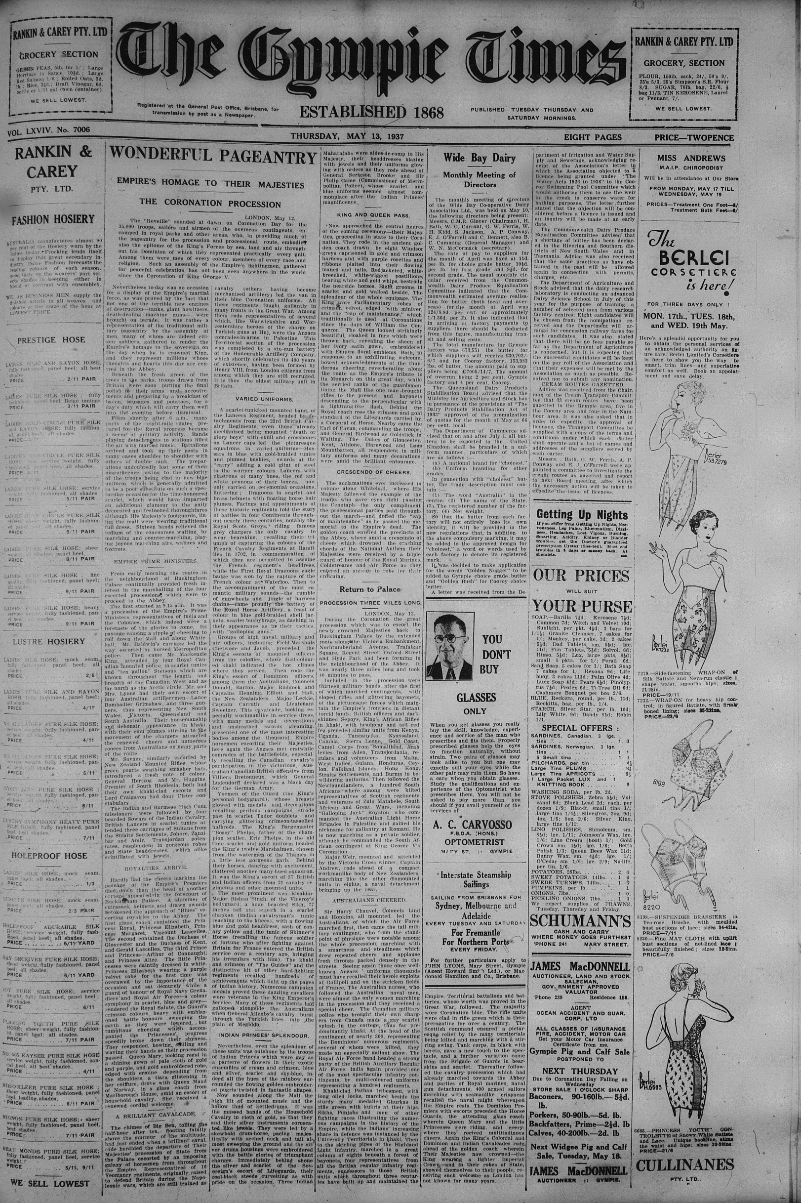Thursday 13 May 1937 page 1