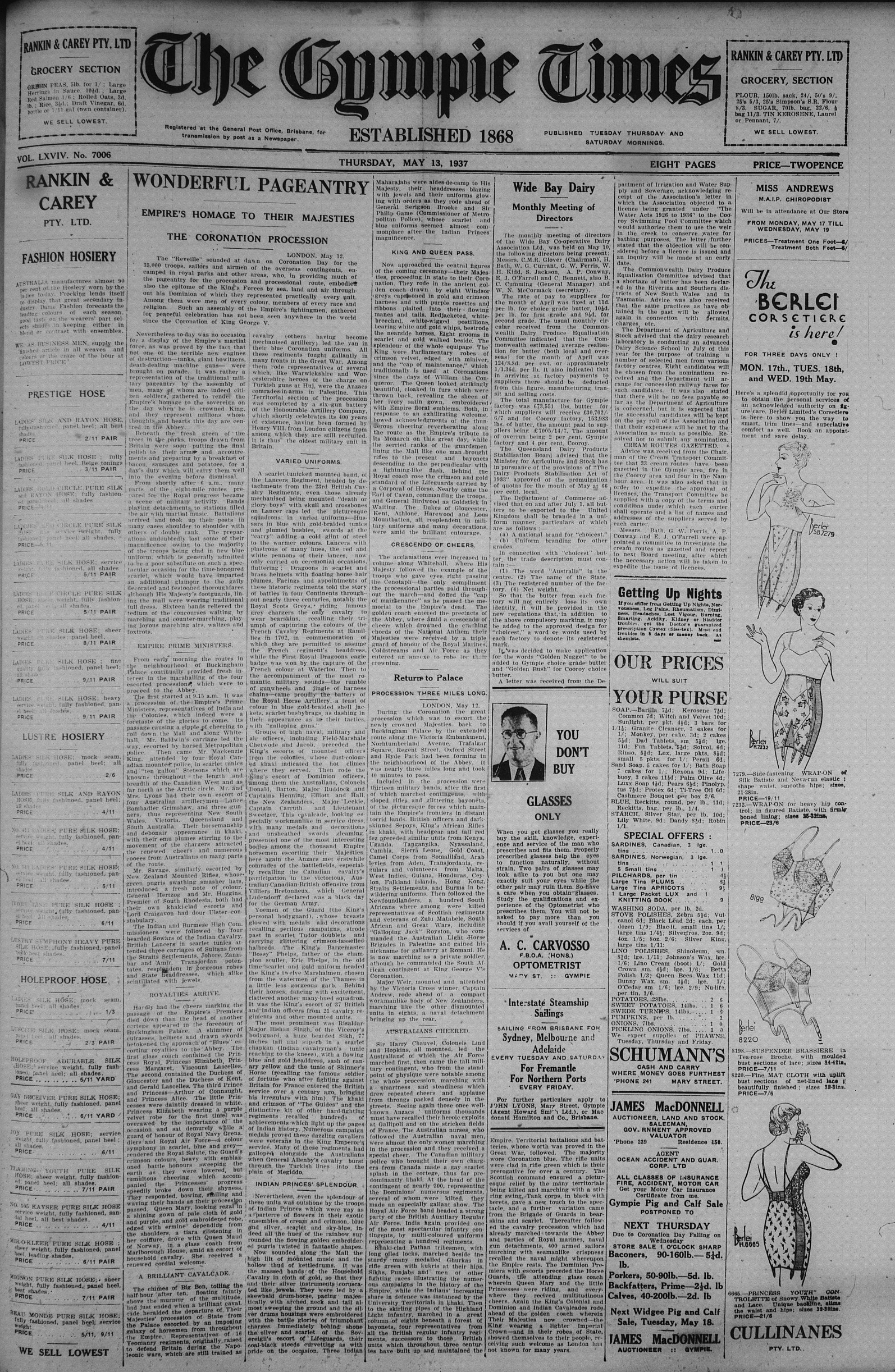 Wednesday 12 May 1937 page 1