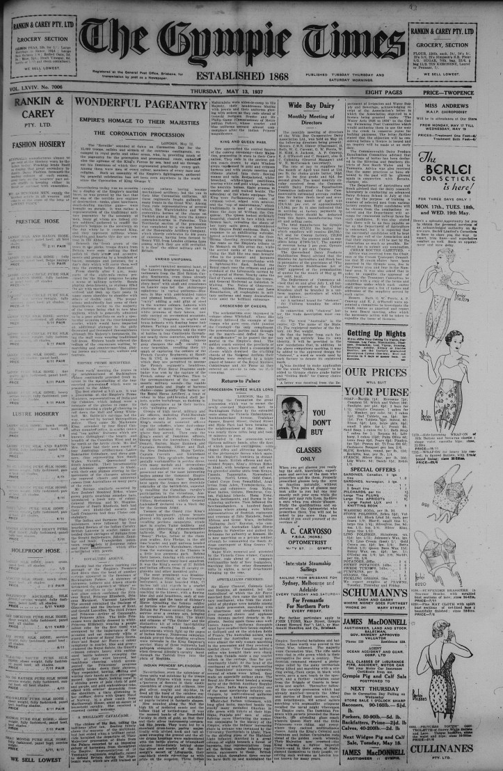 Wednesday 12 May 1937 page 1