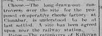 GT Saturday, August 12, 1916 p. 6 Cinnabar Cheese Factory