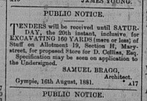 Gympie Times, Wednesday, August 17, 1881 p.2 Section H Allotment 19