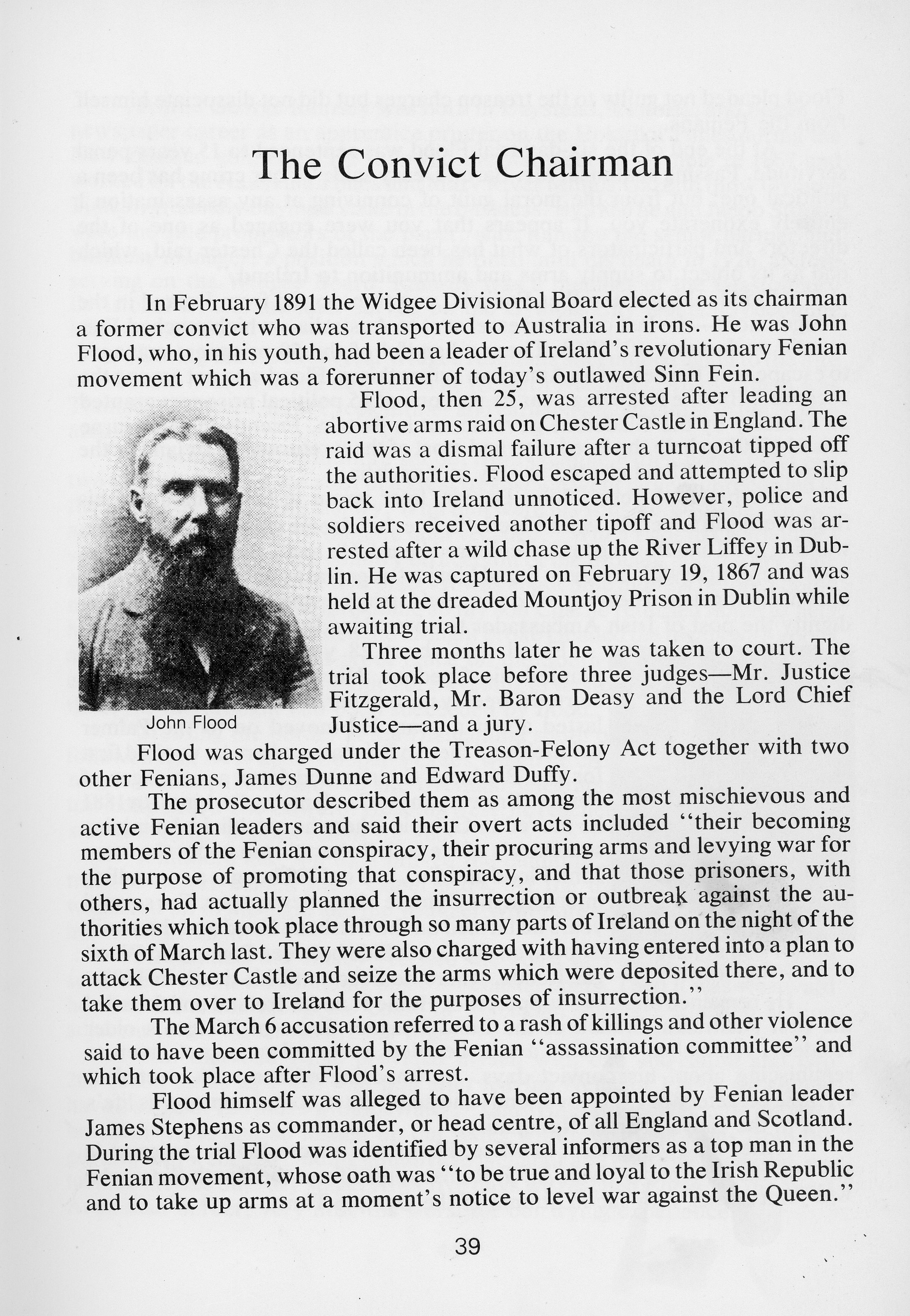 'Winds of Change 100 years in Widgee Shire' by Ian Pedley The Convict Chairman p.39