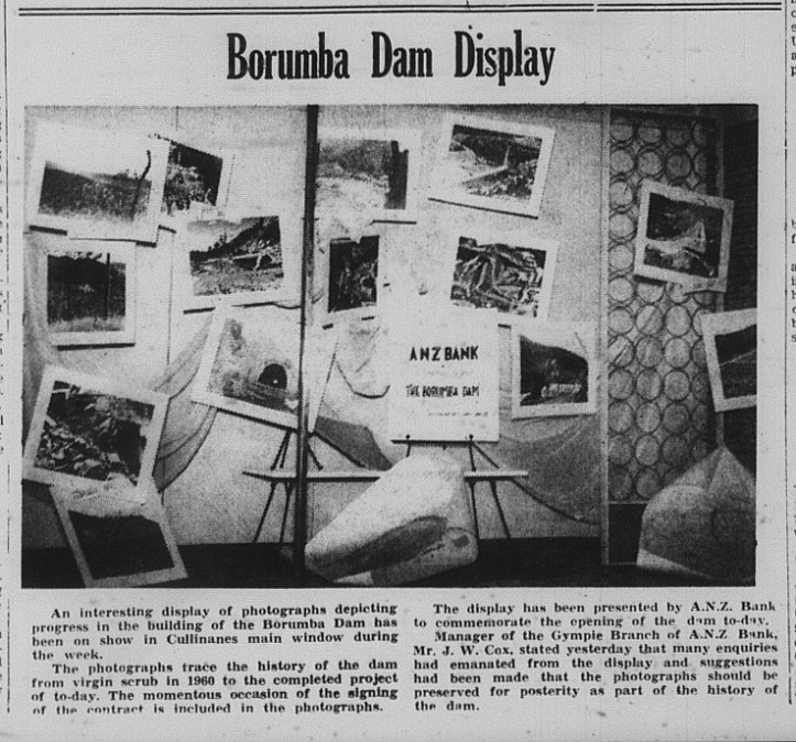GT Saturday, September 12, 1964 p. 1 Borumba Dam Display
