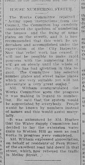 Gympie Times, Saturday, September 17, 1938 p. 3 House numbering introduced