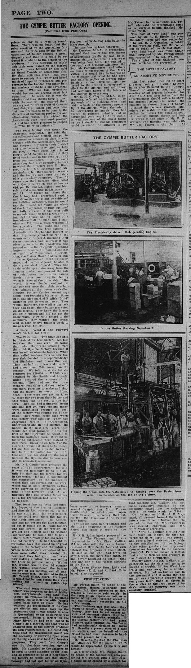 GT Saturday, September 26, 1925 p.2 Opening of World's Biggest Butter Factory