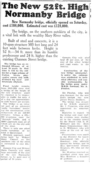 The new 52ft high Normanby Bridge