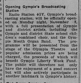 Opening Gympie's Broadcasting Station