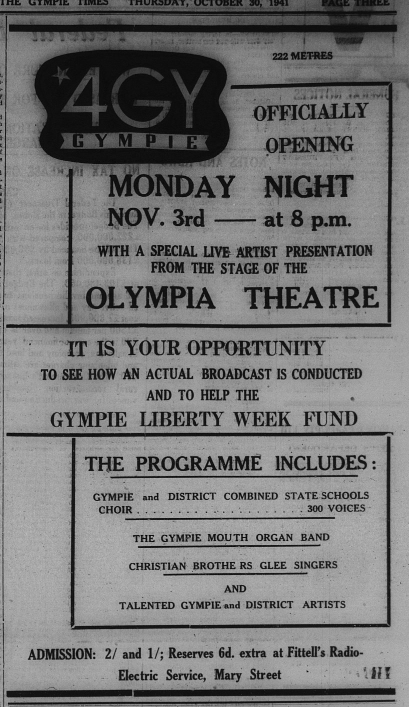 Advert for 4GY opening