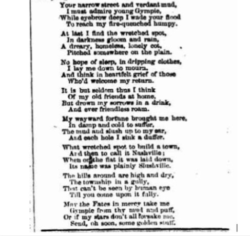 Poem by Miner, Early Gympie Goldfields, 1868